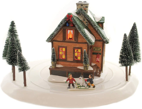 Department 56 Department 56 Village Accessories Winter Wonderland Cabin Lighted Buildings, 8.66-inch Height - DimpzBazaar.com