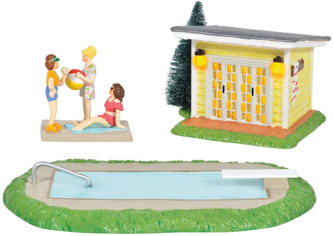 Department 56 Department 56 Original Snow Village National Lampoon's Christmas Vacation Pool Fantasy Lit Building and Figurine Set, 3 Inch, Multicolor - DimpzBazaar.com