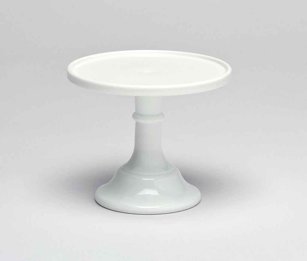 Mosser Glass Milk White 9" Glass Cake Stand - Made in the USA By Mosser Glass - DimpzBazaar.com