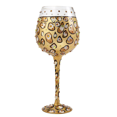 Enesco Lolita Lolita from Enesco Wine Glass, Leopard - DimpzBazaar.com