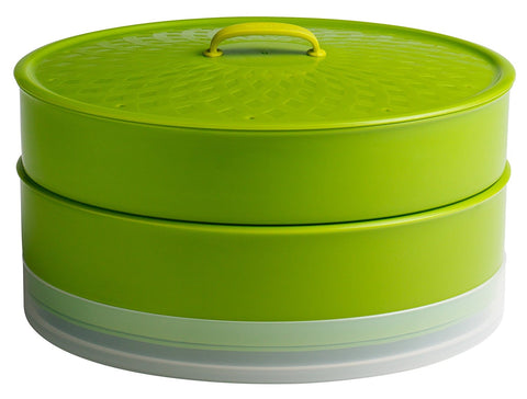 Chef'n Chef'n SteamSum Stackable Stovetop Wok or Microwave Steamer (10-Inch, Green) - DimpzBazaar.com