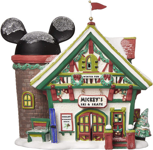 Department 56 Department 56 Disney Village Mickey's Ski Chalet Lit House, 6.5 inch - DimpzBazaar.com