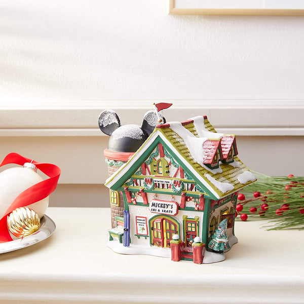 Department 56 Department 56 Disney Village Mickey's Ski Chalet Lit House, 6.5 inch - DimpzBazaar.com