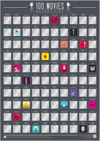 Gift Republic Gift Republic 100 Movies Bucket List Poster - DimpzBazaar.com