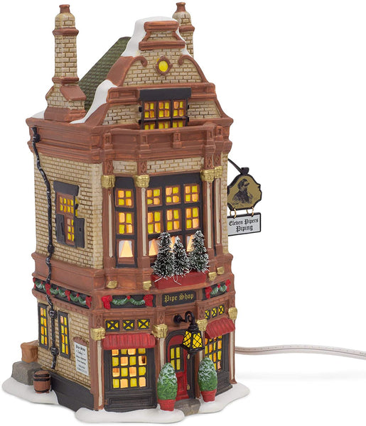 Department 56 Department 56 Dickens Village "Eleven Pipers Piping Shop Lit Building, 8.54-inch High - DimpzBazaar.com