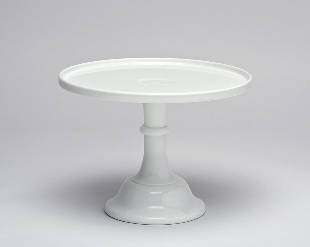 Mosser Glass Mosser Glass 10" Milk Glass Cake Plate/stand - DimpzBazaar.com