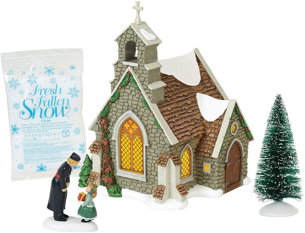 Department 56 Department 56 Dickens Village Isle of Wight Chapel Lit Building and Accessories, 8.25", Multicolor - DimpzBazaar.com