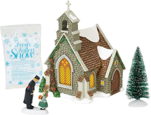 Department 56 Department 56 Dickens Village Isle of Wight Chapel Lit Building and Accessories, 8.25", Multicolor - DimpzBazaar.com