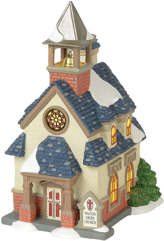 Department 56 Department 56 New England Village Walton Green Church Lit Building, 7.75", Multicolor - DimpzBazaar.com