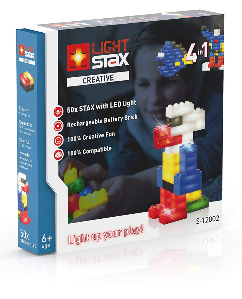 Light Stax Light Stax Illuminated Building Blocks - 50-Piece Creative Set - DimpzBazaar.com