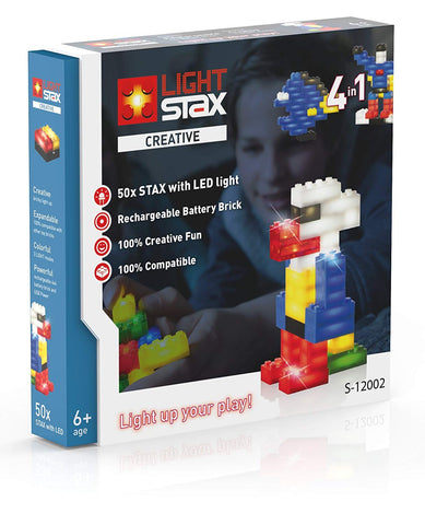 Light Stax Light Stax Illuminated Building Blocks - 50-Piece Creative Set - DimpzBazaar.com