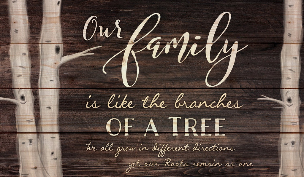 P. Graham Dunn P. GRAHAM DUNN Our Family Tree Dark Distressed 24 x 14 Inch Solid Pine Wood Pallet Wall Plaque Sign - DimpzBazaar.com