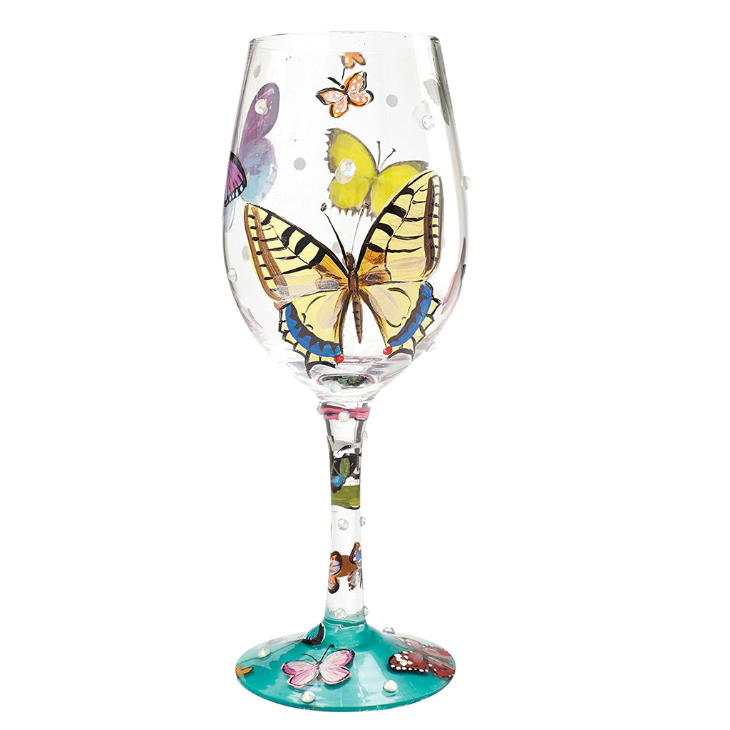 Lolita Glassware Lolita by Enesco Butterfly Wishes Wine Glass - DimpzBazaar.com