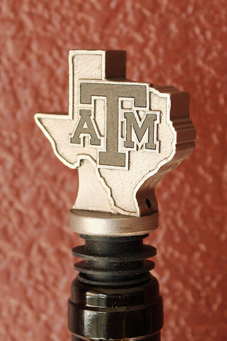 Spectrum Texas A&M University Wine Aerator Pourer Aggies Licensed Premium Aerating Pourer FDA Approved Stainless Steel Food grade silicone stopper - DimpzBazaar.com