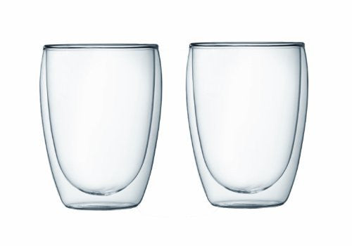 Bodum Pavina Glass, Double-Wall Insulate Glass, Clear, 15 Ounces Each (Set  of 2)