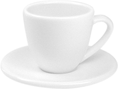 Konitz Konitz Coffee Bar Espresso Cups and Saucers, 2-Ounce, White, Set of 4 - DimpzBazaar.com