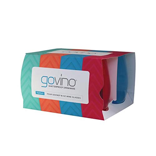 govino Govino Go Anywhere Dishwasher Safe Flexible Shatterproof Recyclable Colorful Wine Glasses, Original Jewel, 16-ounce, Set of 4 - DimpzBazaar.com