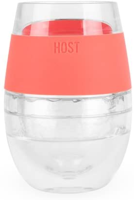 Host Host Wine Cooling Cup Double Wall Insulated Freezable Drink Chilling Tumbler with Freezing Gel, Set of 1, 9 oz, Tangerine - DimpzBazaar.com