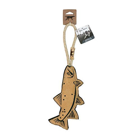 Tall Tails Tall Tails Natural Leather Trout Tug Toy 16 Inches - DimpzBazaar.com