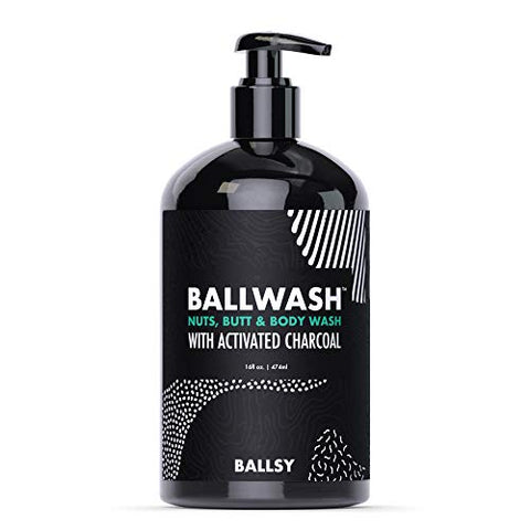 Ballsy Ballsy Men's Activated Charcoal Ball and Body Wash, Ballwash Hygiene Wash, 16oz - DimpzBazaar.com