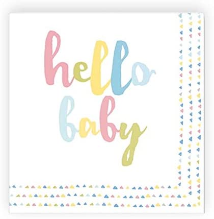 CR. Gibson CR Gibson Hello Baby Paper Dessert Plates and Paper Napkins, Bundle- 3 Items - DimpzBazaar.com
