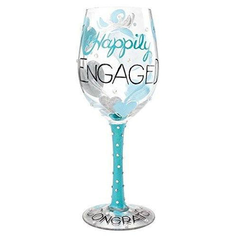 Enesco Lolita Lolita by Enesco Happily Engaged Wine Glass - DimpzBazaar.com
