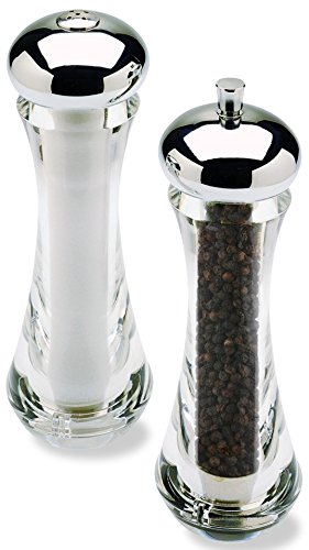 Olde Thompson Olde Thompson 7.5" Tahoe - Pepper mill and salt shaker set - Brushed nickel plated - DimpzBazaar.com