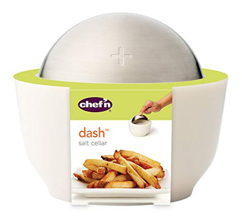 Chef'n Chef'n Dash Salt Cellar with Flip Top Cover, Coconut - DimpzBazaar.com