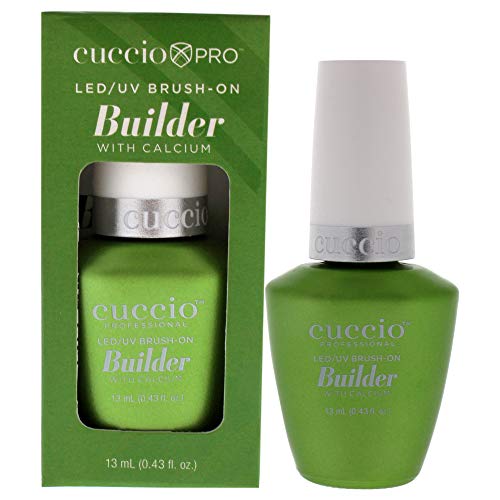 Cuccio Pro Cuccio Brush on Builder Gel with Calcium - 13ml, Clear - Long-Lasting LED / UV Gel Builder Nail Polish - Extra Strong, Easy Removal - DimpzBazaar.com
