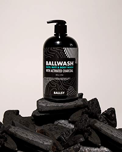 Ballsy Ballsy Men's Activated Charcoal Ball and Body Wash, Ballwash Hygiene Wash, 16oz - DimpzBazaar.com