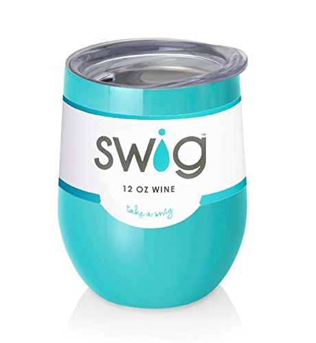 SWIG SWiG Double-Walled Vacuum Insulated Wine Tumbler, 12 Ounce, Ocean - DimpzBazaar.com