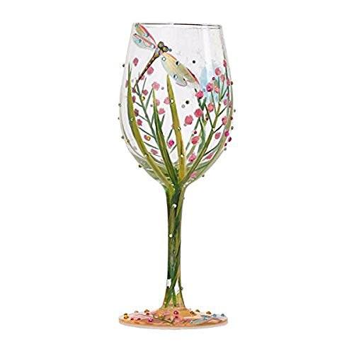 Enesco Lolita Lolita from Enesco Dragonfly Wine Glass, 9", Multicolor - DimpzBazaar.com