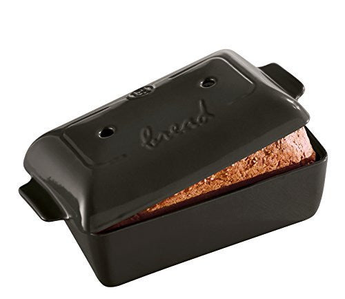 Emile Henry Emile Henry Made In France Flame Bread Loaf Baker, 9.4 x 5", Charcoal - DimpzBazaar.com