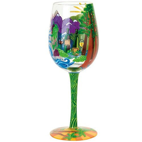 Enesco Lolita Santa Barbara Design Studio GLS11-5524Y Lolita Love My Wine Hand Painted Glass, West Coast - DimpzBazaar.com
