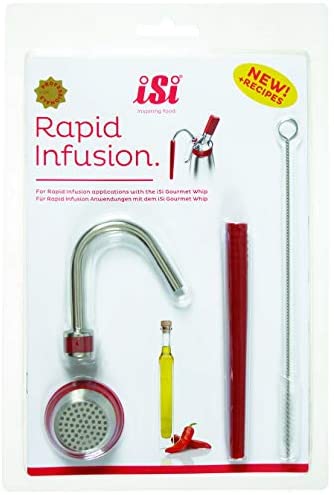 iSi North America iSi 272201 Rapid Infusion Set for iSi Gourmet Whippers, Polished Stainless/Red - DimpzBazaar.com