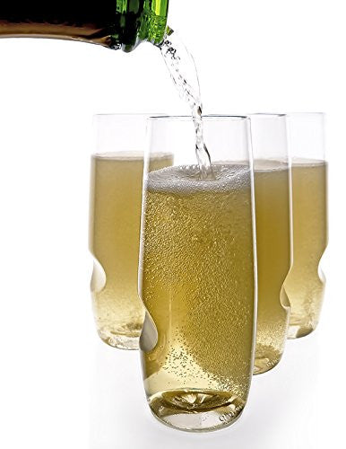 Govino The govino Dishwasher Safe Champagne Flutes Flexible Shatterproof Recyclable, 8-ounce, Set of 4 - DimpzBazaar.com