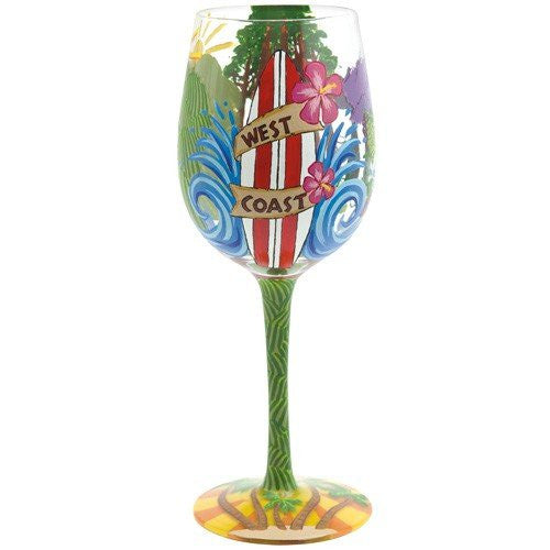 Enesco Lolita Santa Barbara Design Studio GLS11-5524Y Lolita Love My Wine Hand Painted Glass, West Coast - DimpzBazaar.com