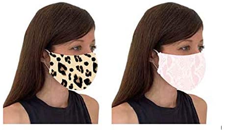 8 Oak Lane 8 Oak Lane Face Masks Non-Medical Washable Set of 2 Poly Spandex Beige Pink - DimpzBazaar.com