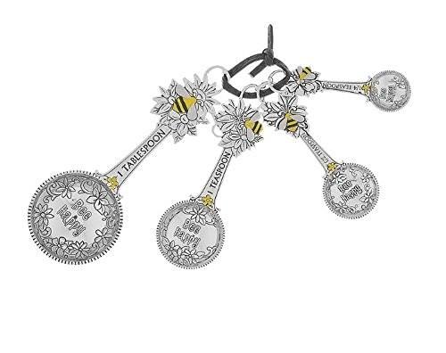 Ganz Ganz 4-Piece Measuring Spoon Set with Color, Bee Happy - DimpzBazaar.com