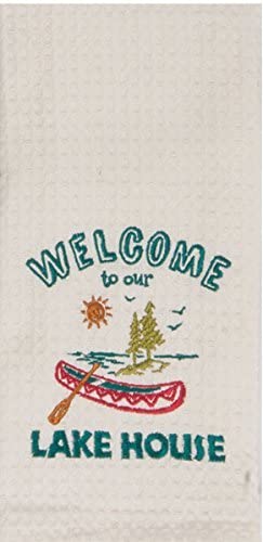 Kay Dee Kay Dee Designs Lake House Embroidered Kitchen Towels Set - Hand Towels with Boats and Paddles, Outdoor Camping Boating Dish Cloths - DimpzBazaar.com
