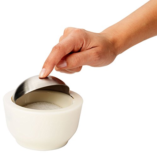 Chef'n Chef'n Dash Salt Cellar with Flip Top Cover, Coconut - DimpzBazaar.com