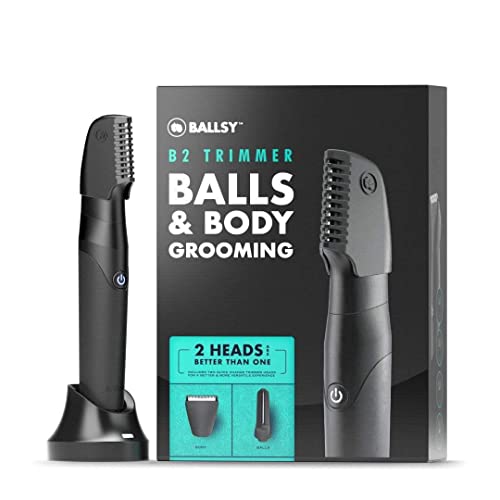 Ballsy Ballsy B2 Groin & Body Trimmer for Men, Includes 2 Quick Change Heads, Waterproof, Cordless Charging Base for The Ultimate Close Shave - DimpzBazaar.com