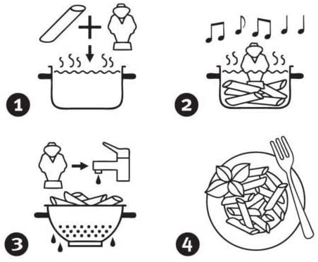 Brainstream Al Dente - The Singing Floating Pasta Timer: Will Sing Different Tunes when Pasta is Ready at 3, 7, 9, and 11 Minutes, to be Boiled with any Pasta in the Pot, Floats in Cold & Hot Boiling Water - DimpzBazaar.com