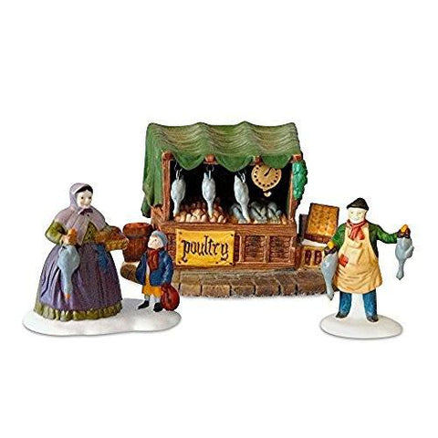 Department 56 Department 56 Heritage Village Collection Dickens Village Series "Polutry Market" Set of 3 - DimpzBazaar.com