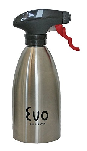 EVO Stainless Steel Oil Sprayer For Cooking, Evo 16 Ounce Reusable Refillable For The Kitchen BBQ With Funnel, Identification Bands And Informational Card. - DimpzBazaar.com