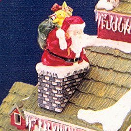 Department 56 Department 56 Snow Village "Down the chimney he goes" Santa 51586 - DimpzBazaar.com