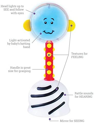 SmartNoggin SmartNoggin NogginStik Developmental Light-Up Rattle - Encourage Developmental Milestones from Infant - 12 months - DimpzBazaar.com