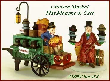 Department 56 Department 56 "Chelsea Market Hat Monger & Cart" Set of 2 Retired - DimpzBazaar.com
