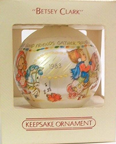 Hallmark Collectible Christmas Hallmark Keepsake Glass Ornament c1983 - Betsey Clark - Christmas Happiness Is Found... Whenever Good Friends Gather 'Round - DimpzBazaar.com