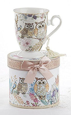 Delton Porcelain Tea / Coffee Mug in Matching Decoraive Box, Owls - DimpzBazaar.com